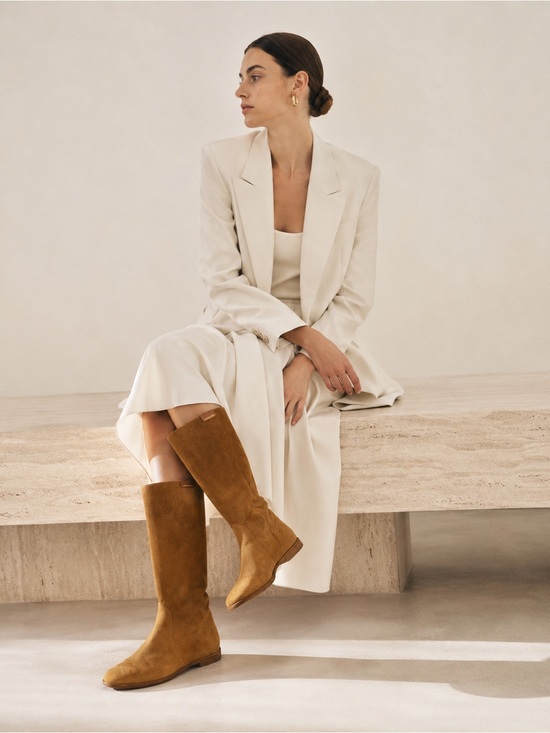 Sergio Rossi Shoes - Sergio Rossi Chestnut Tan Suede Boot 38.5